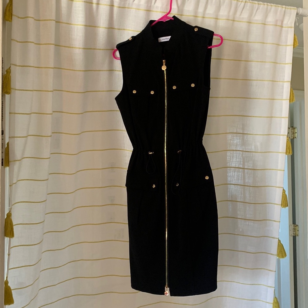 Preloved Calvin Klein beautiful black midi dress